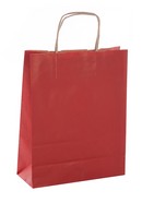 Bolsa papel con asa roja 24x11x31cm.