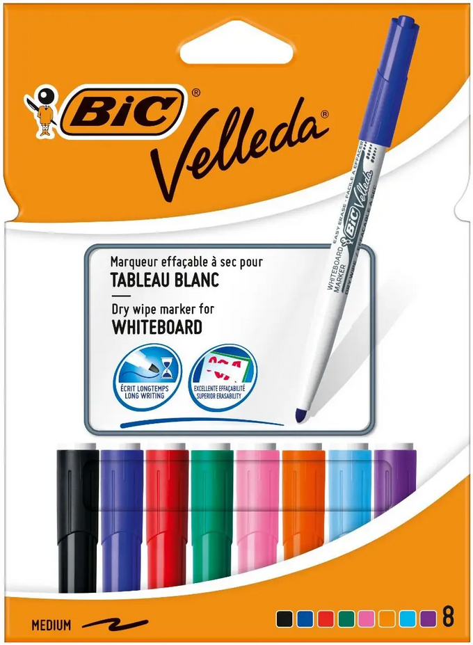 Rotulador Pizarra Velleda Bic 1,4mm E/8uds SURTIDOS