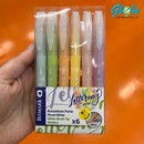 Rotulador lettering pastel glitter punta pincel 6 colores