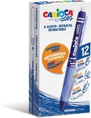 Boligrafo borrable Carioca retráctil azul 12uds