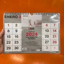 Calendario 2024 pared A4 números grandes