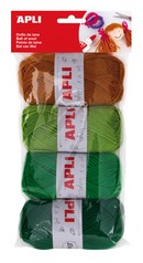 Lana ovillos tonos verdes pack 4uds.