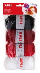 Lana ovillos tonos rojos pack 4uds.