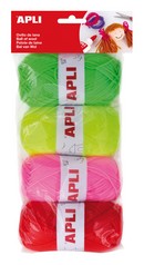 Lana ovillos tonos fluor pack 4uds.