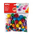 Pompones colores brillantes 78 u.