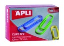 Clips colores surtidos nº 2 | Caja 100 uds