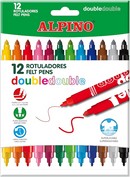 Rotulador doble punta Alpino 12 colores