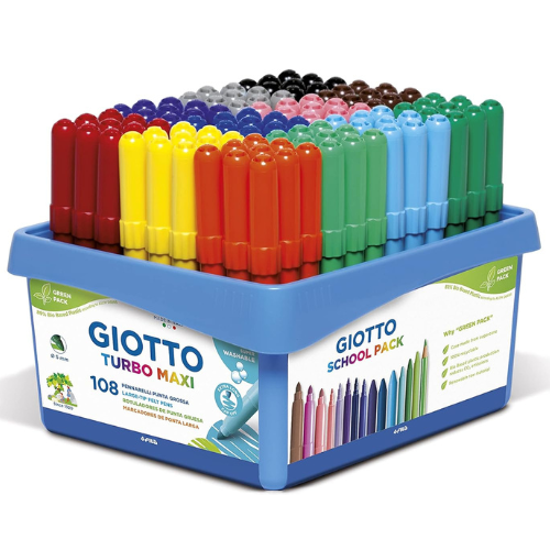 Rotulador colores Giotto turboMaxi pack 108 uds.